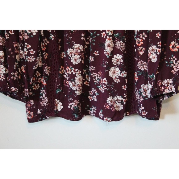 Torrid Floral Relaxed Lace Challis Tunic Blouse Purple Top Plus Size 3 3X H14847 - Picture 5 of 13